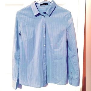 Women’s blue pinstriped shirt